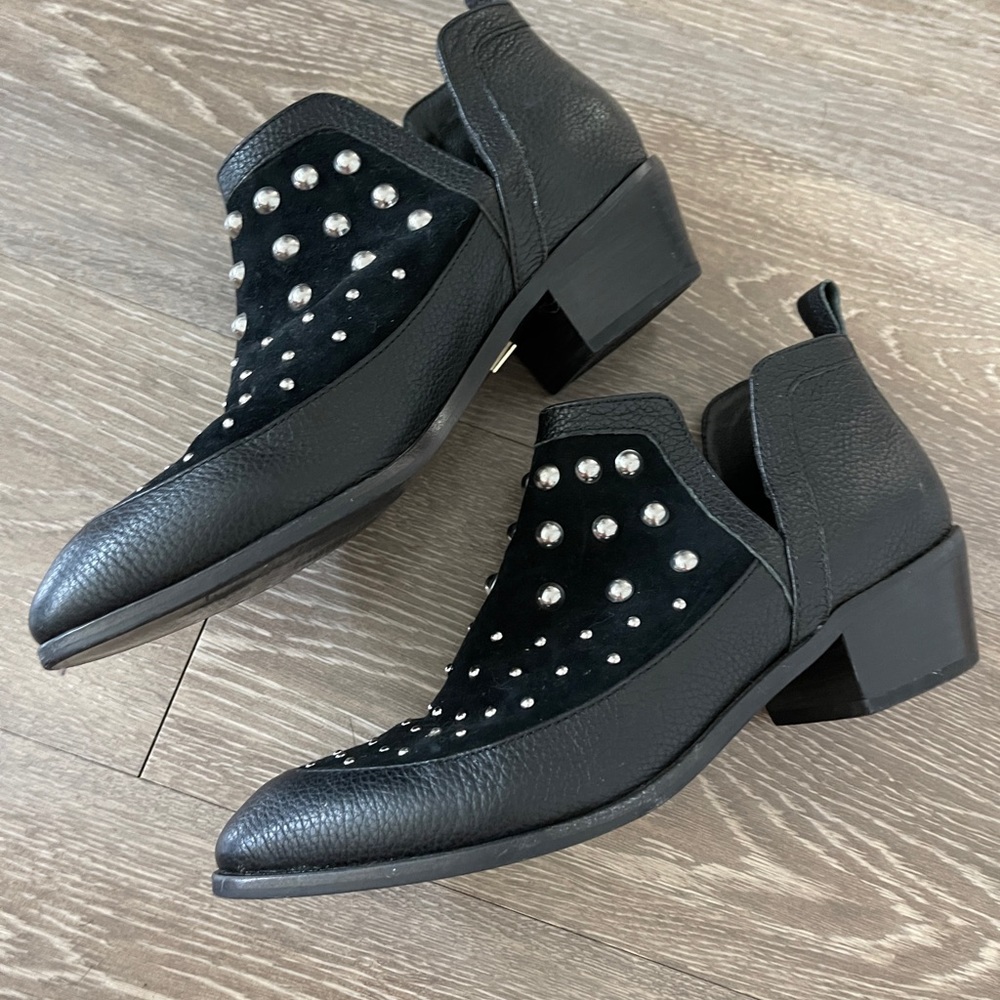 LuLaRoe Ankle Bootie Black with Silver Studs. Size 7. Good condition.